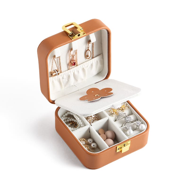 Mini Luxury Jewelry Storage Boxes Metal Button Organizer Wholesale With Mirror