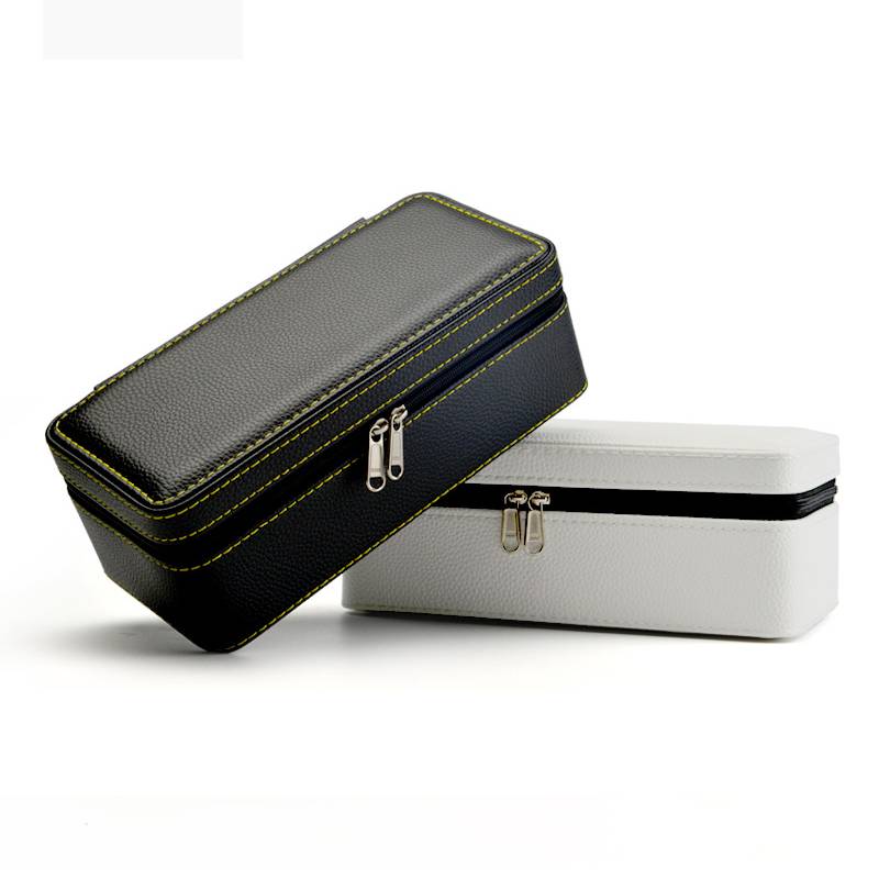 Two Layers Multiple Leather Wholesale Jewelry Storage Organizer Double Zipper