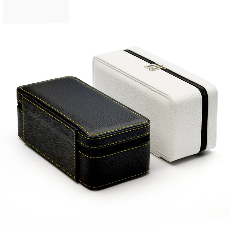 Two Layers Multiple Leather Wholesale Jewelry Storage Organizer Double Zipper
