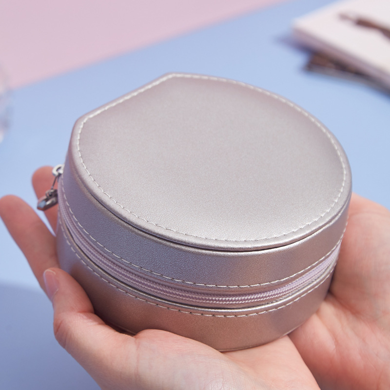 Semicircle Round Fashion Color Jewelry Boxes Sorage Organizer Faux Leather