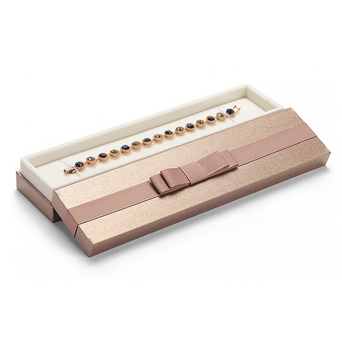 Custom jewelry gift packaging paper card board set boxes  with ribbon bow