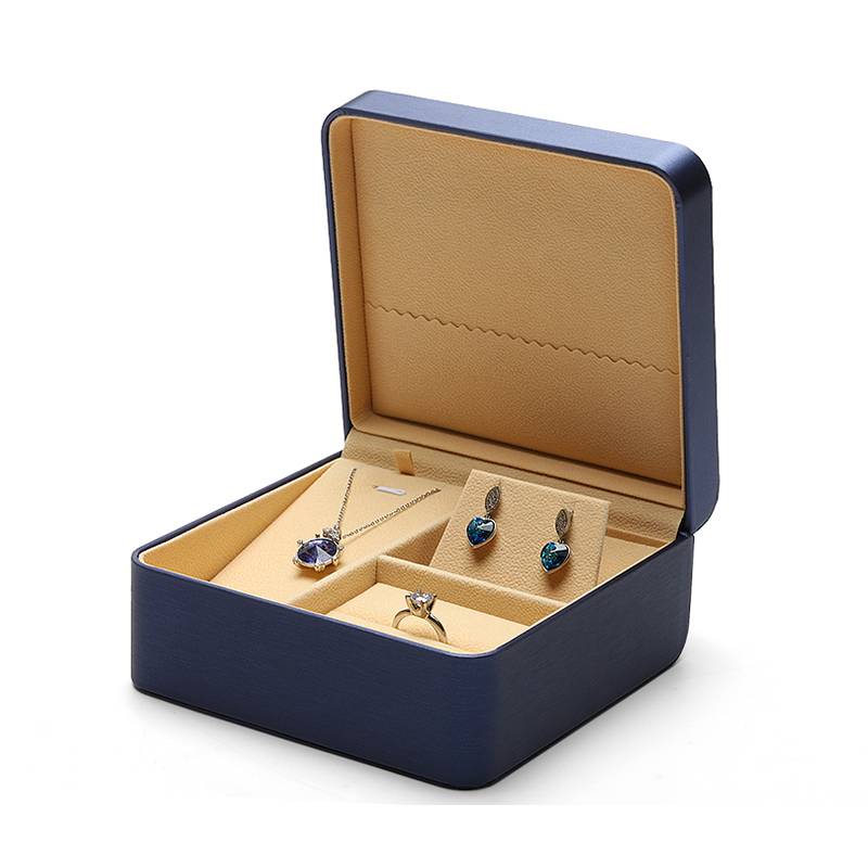 custom wholesale case ring earring pendant jewelry leather storage box 