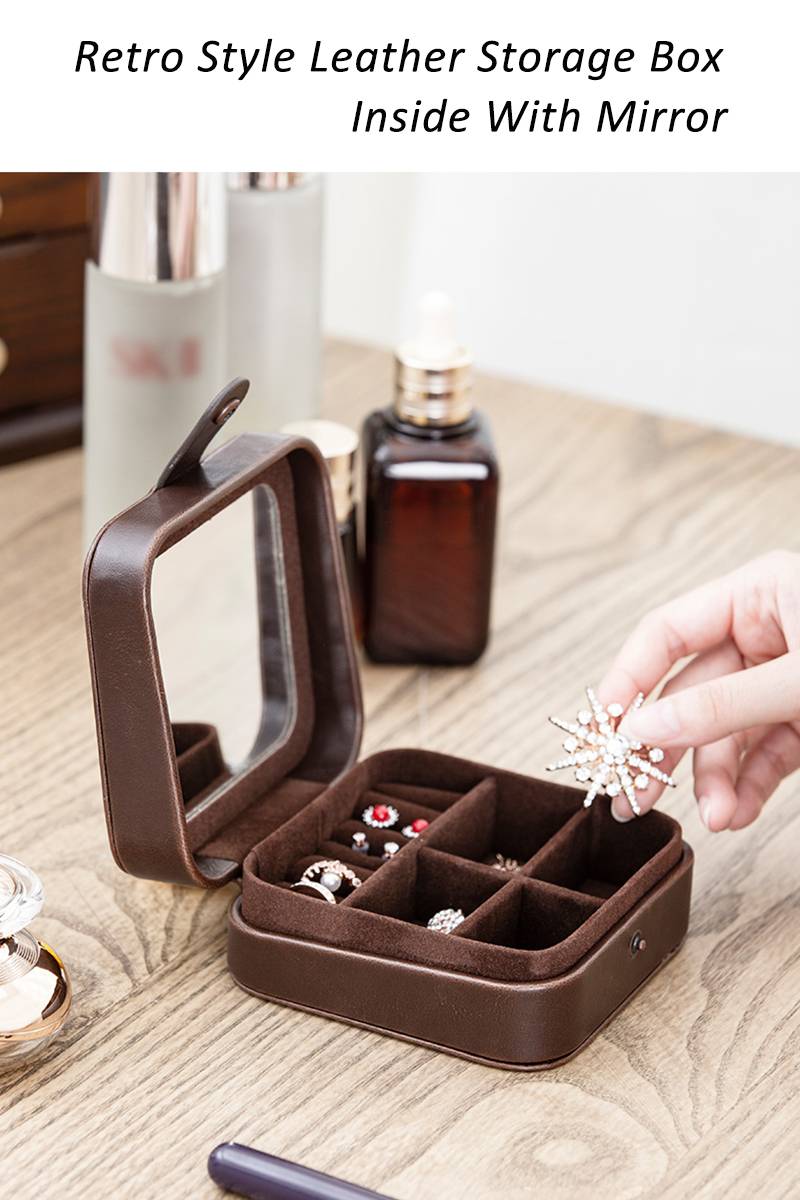 leather jewelry earring necklace box