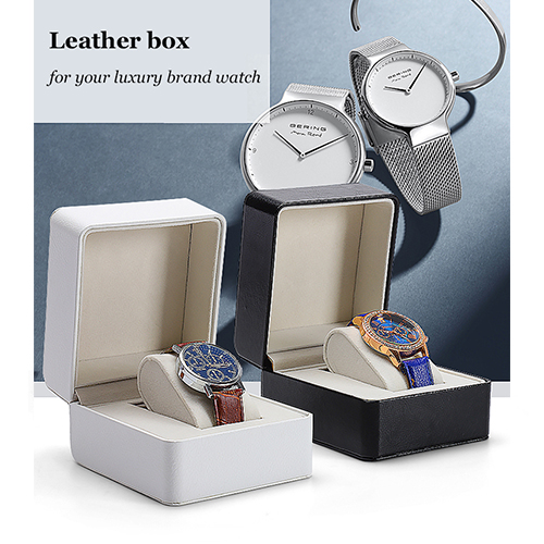luxury leather gift packaging boite montre blanc white black watch box