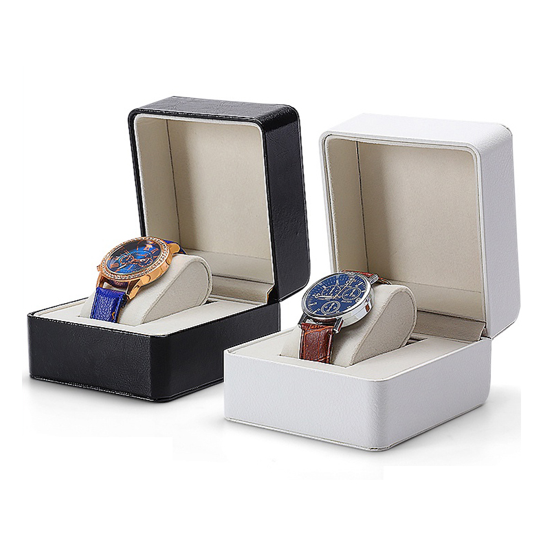 Luxury Leather Gift Packaging boite montre blanc White Black Watch Box