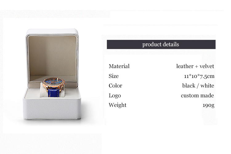 luxury leather white black watch box