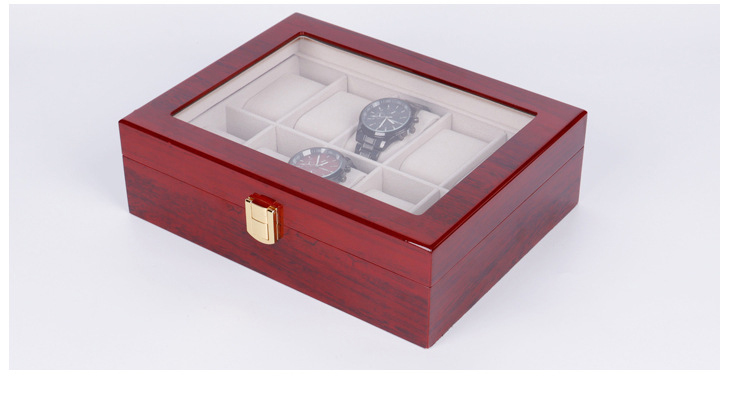 Luxury window strap jewelry organizer display slider winder watch storage box