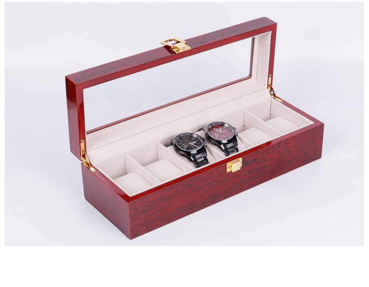 Luxury window strap jewelry organizer display slider winder watch storage box