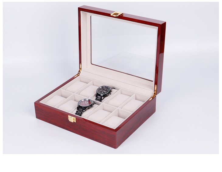 Luxury window strap jewelry organizer display slider winder watch storage box
