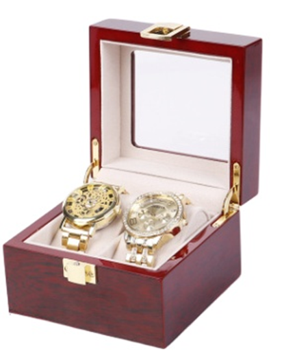 Pupular lacquer 3 slots collection presentation glossy solid wooden watch box