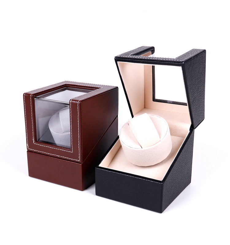 high quality pu leather single automatic shaker watch winder case box
