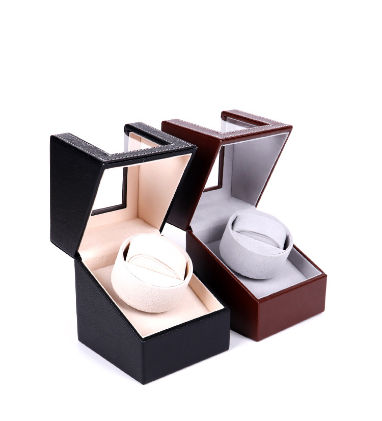 high quality pu leather single automatic shaker watch winder case box