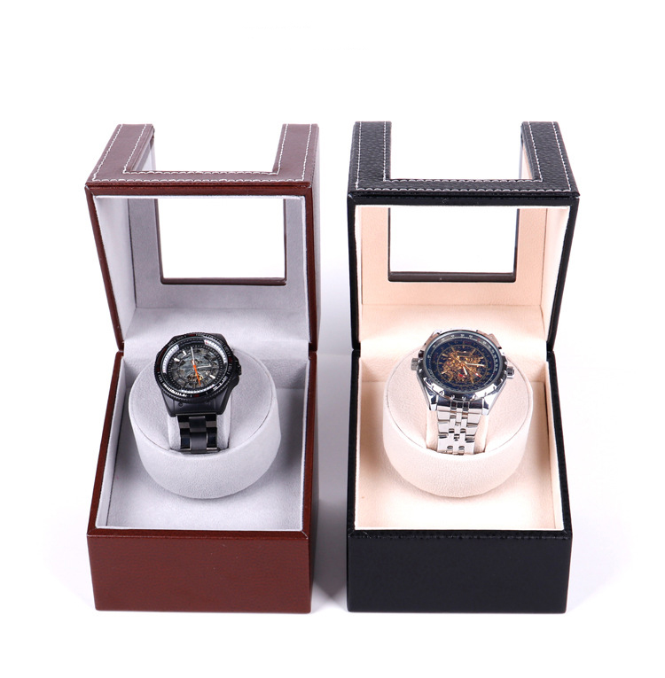 high quality pu leather single automatic shaker watch winder case box