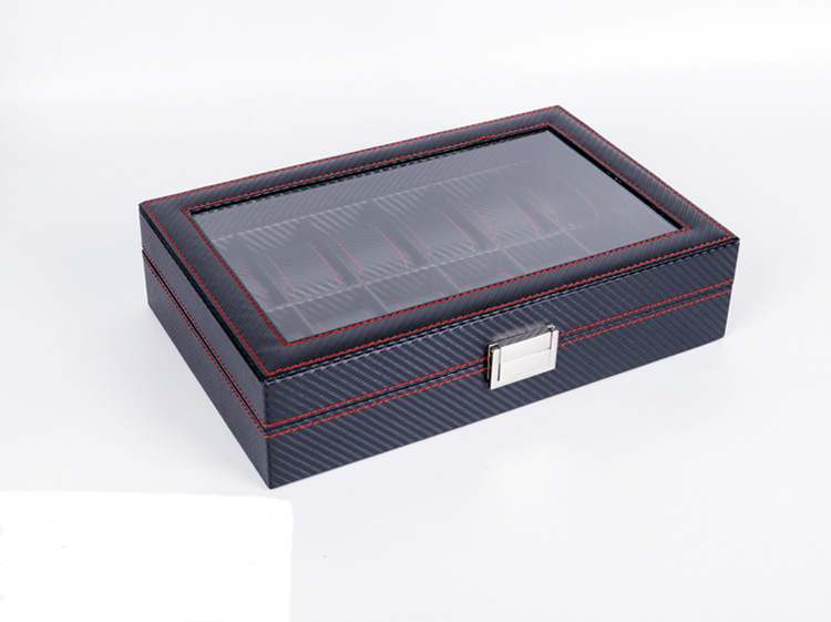 luxury 12 slot leather watch box display storage case