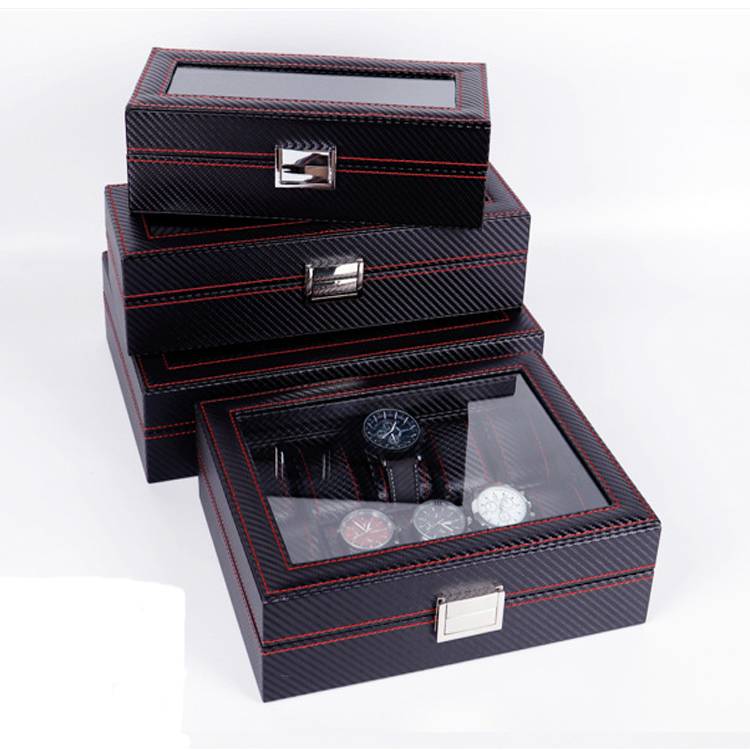 luxury 12 slot leather watch box display storage case