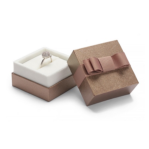 Custom jewelry gift packaging paper card board set boxes  with ribbon bow