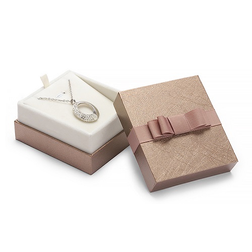 Custom jewelry gift packaging paper card board set boxes  with ribbon bow