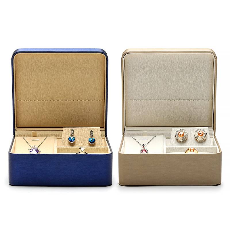 custom wholesale case ring earring pendant jewelry leather storage box 
