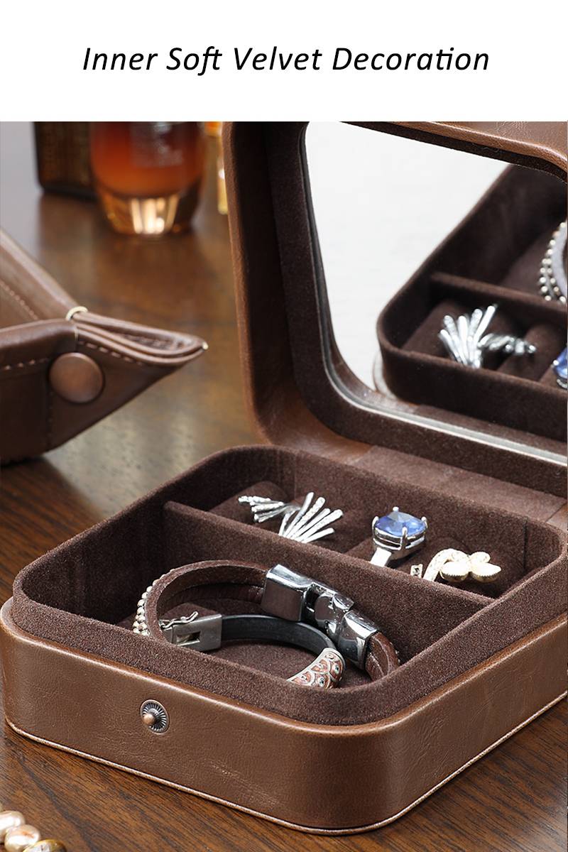 leather jewelry earring necklace box