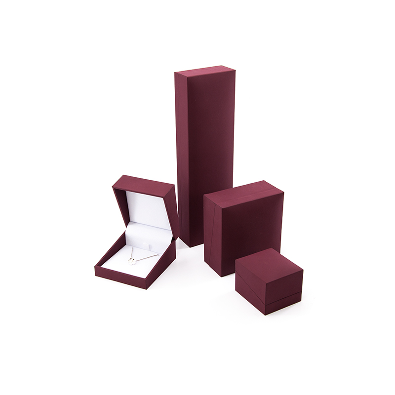 Luxury hot sale custom logo wine red wedding jewelry box