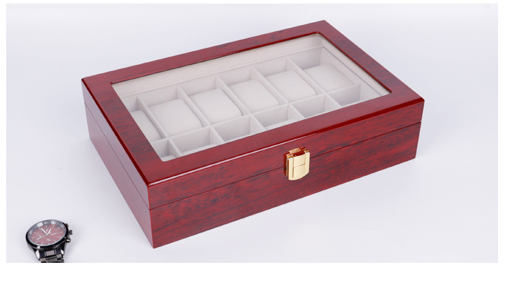 Luxury window strap jewelry organizer display slider winder watch storage box