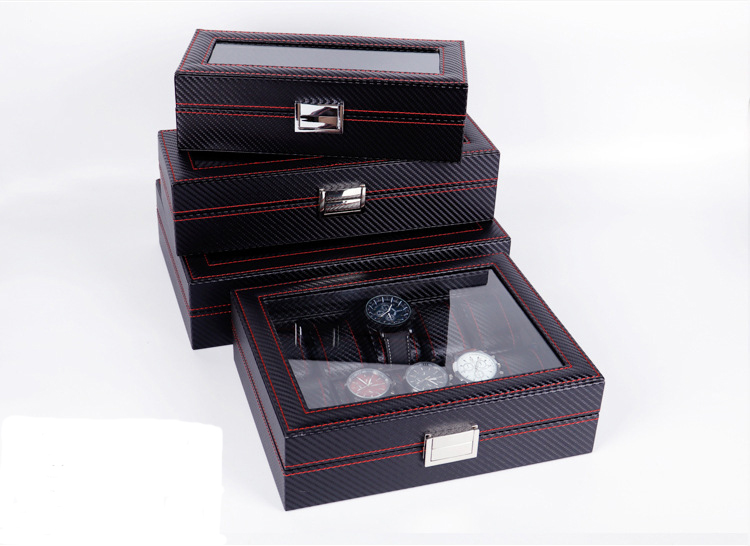 luxury 12 slot leather watch box display storage case