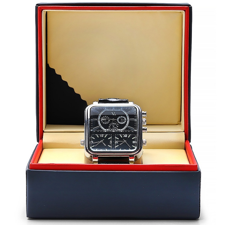 Wholesale dark blue luxury leather box watch box