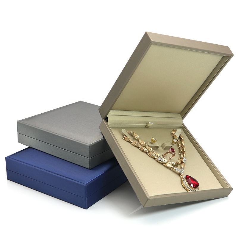 Custom Big Ring Earring Necklace Set Jewlery Box Pu Leather Jewelry Box Luxury