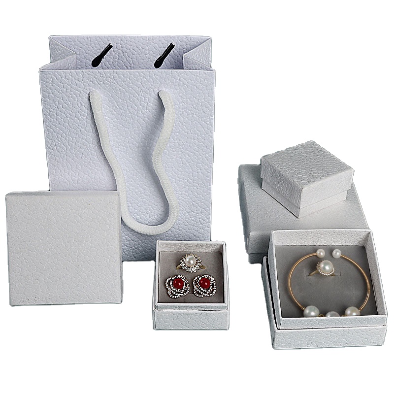 jewelery box and paper bag necklace with logo